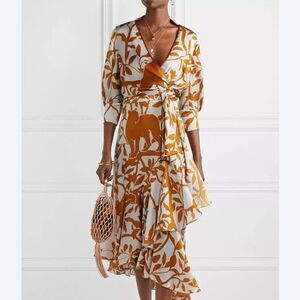 Nwot Johanna Ortiz journal of the traveler silk wrap dress